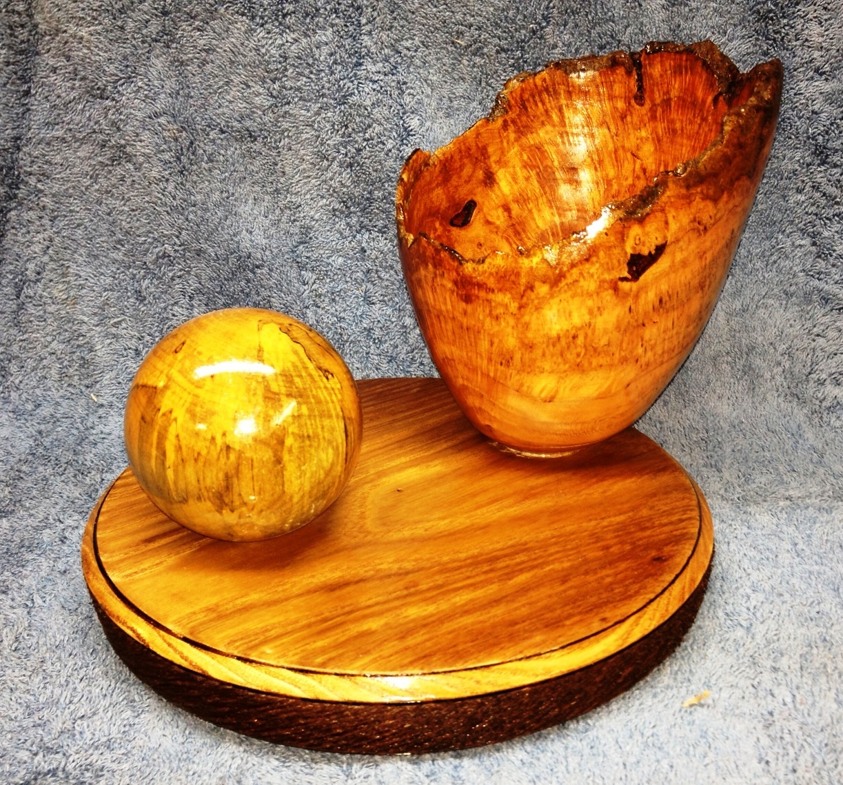 Basketball - Cherry Burl, Ambrosia Maple, Fir