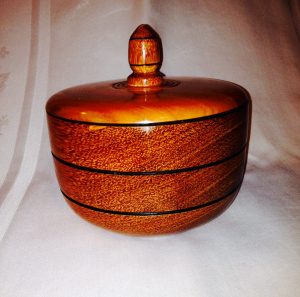 Laminated Kempus Vessle with Cherry Lid and Kempus Finial