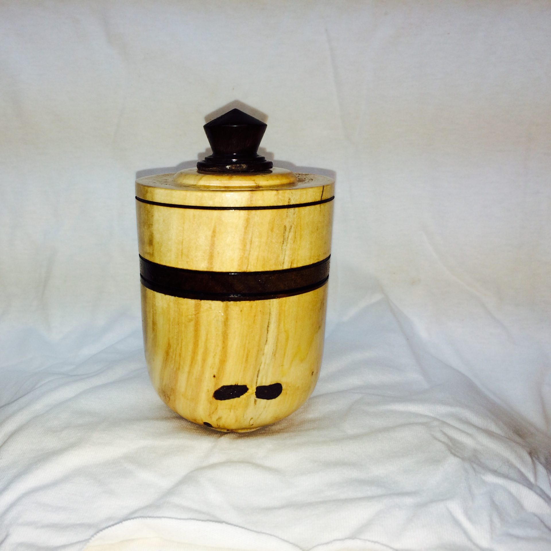 Maple Box with Walnut Insert and Finial