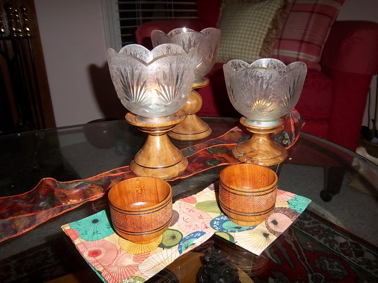 Maple Nut Bowls and Chestnut Candle Holders