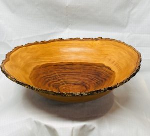 Natural Edge Crosscut Footed bowl
