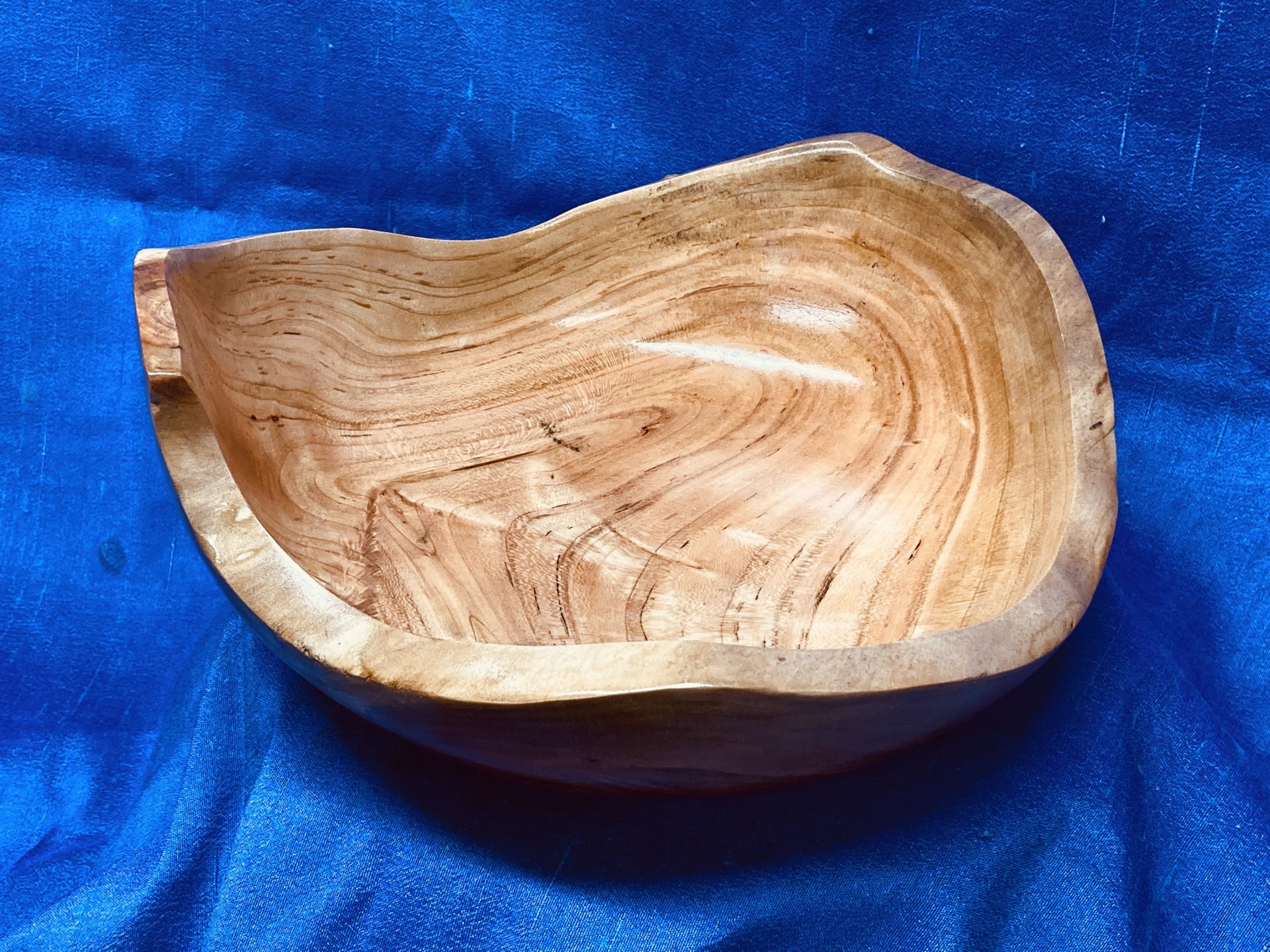 Natural edge cherry crotch bowl
