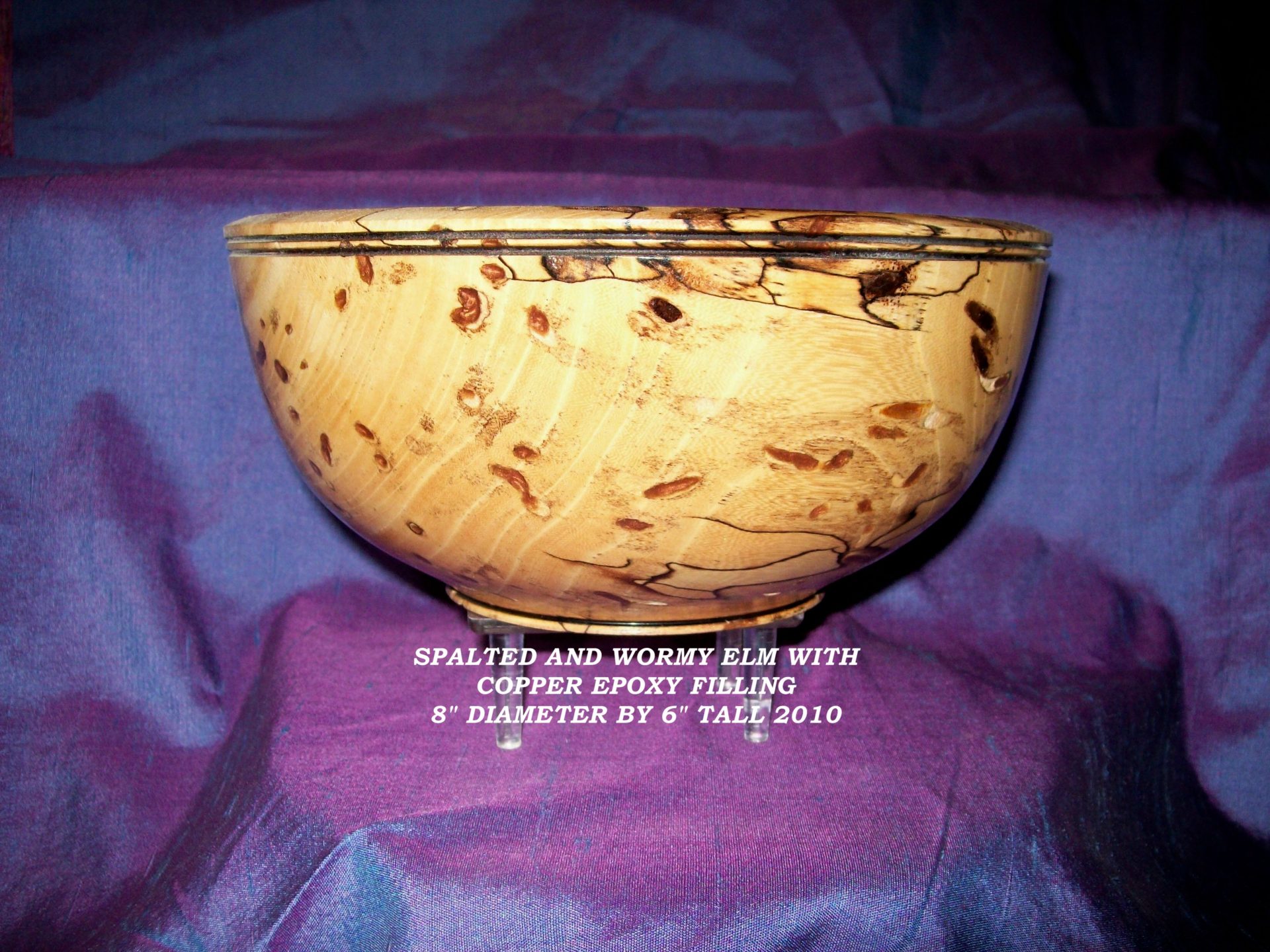 Spalted Wormy Elm Bowl 8x6