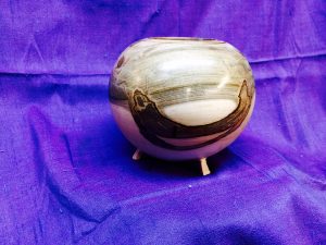 Spherical Ambrosia Maple Footed Bowl