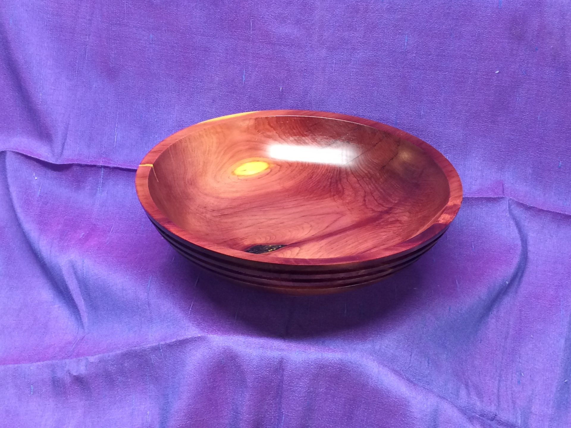 Red Cedar Bowl 12in by 4 in walnut oil finish