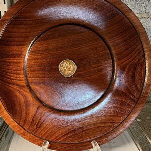 12" Mahogany Platter with Embedded 2 Pence 2025